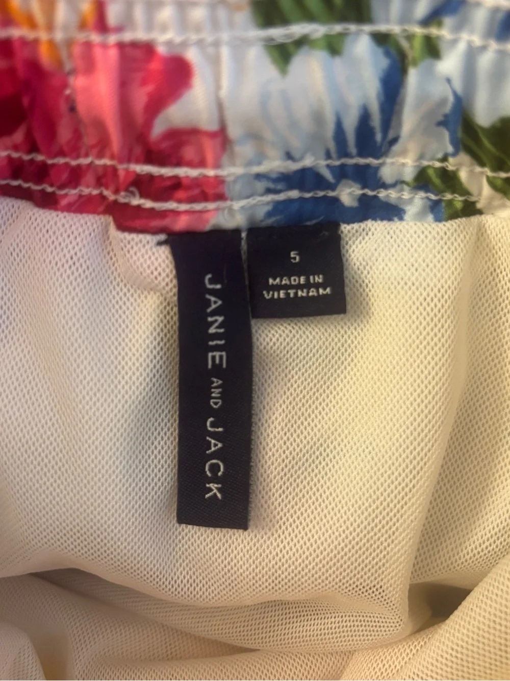 Janie and Jack Boys Dahlia Floral Swim Trunks Size 5